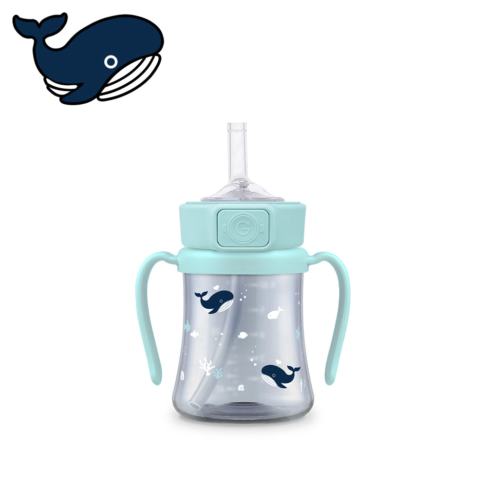 Grosmimi Dark PPSU Series Baby Whale and Bunny Verse Straw Cup (200ml)* Limited Edition*