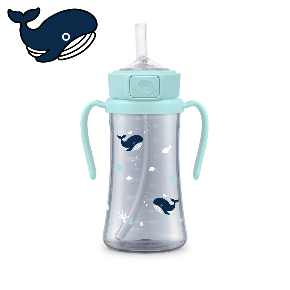 Grosmimi Dark PPSU Series Baby Whale and Bunny Verse Straw Cup (300ml)* Limited Edition*
