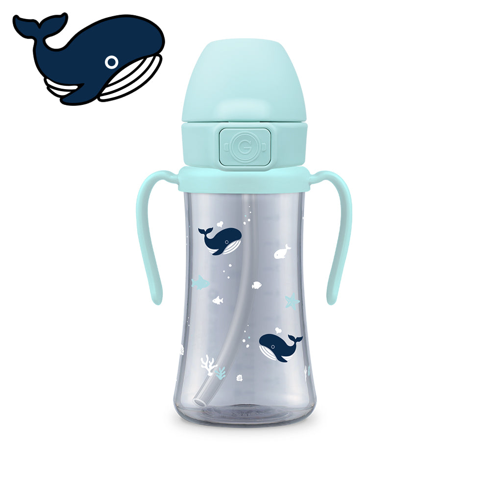 Grosmimi Dark PPSU Series Baby Whale and Bunny Verse Straw Cup (300ml)* Limited Edition*