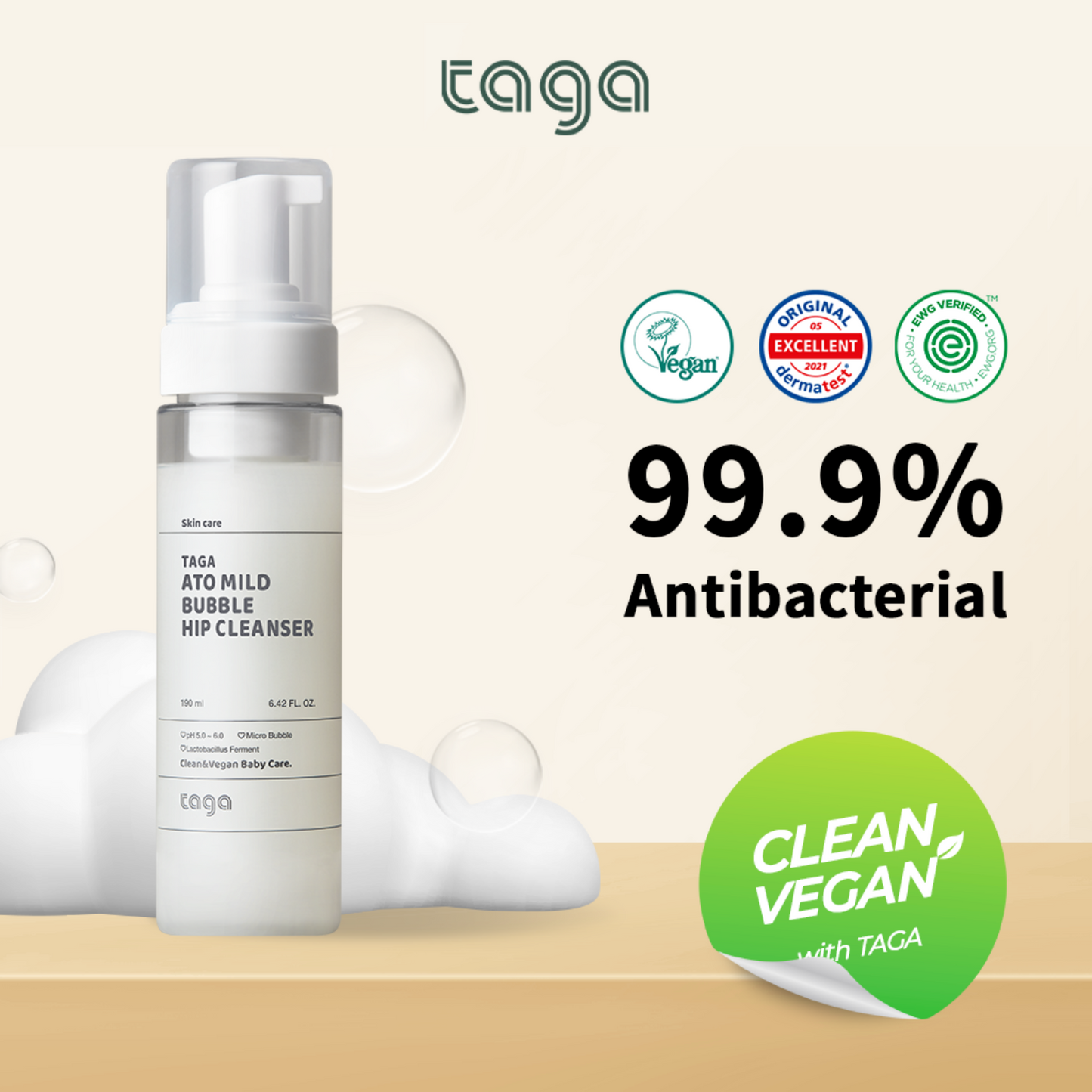 TAGA Ato Mild Bubble Hip Cleanser