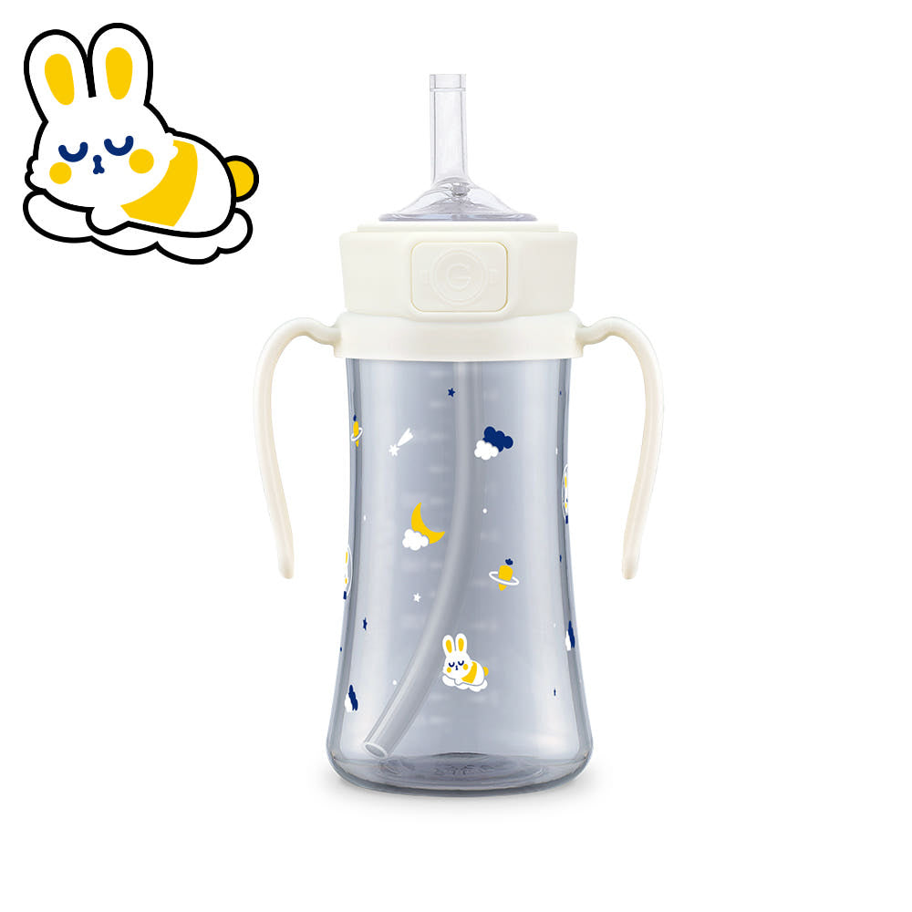 Grosmimi Dark PPSU Series Baby Whale and Bunny Verse Straw Cup (300ml)* Limited Edition*