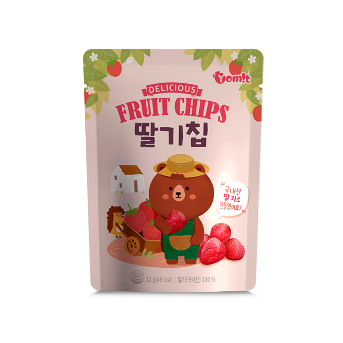 Jjangjuk Freeze Dried Strawberry Chips Set of 3