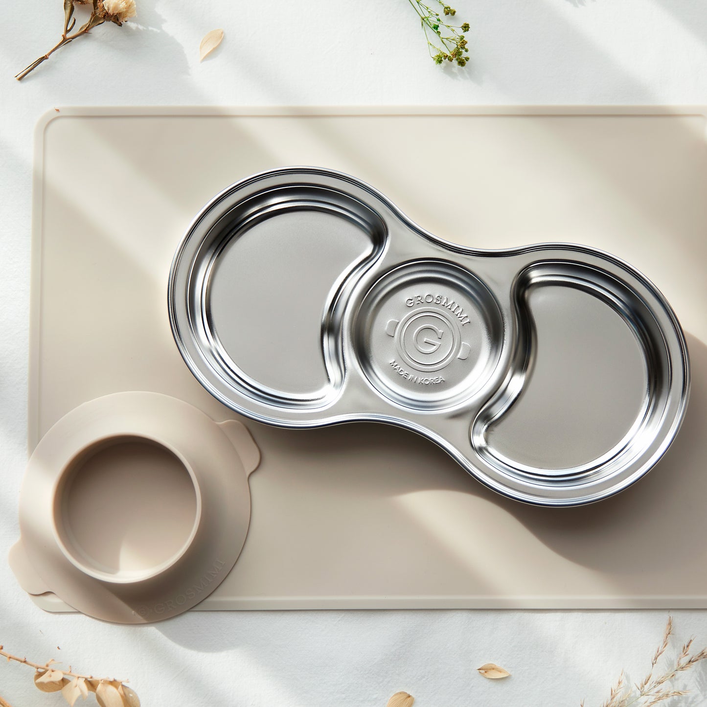 Grosmimi Stainless Steel Food Tray 3 Section