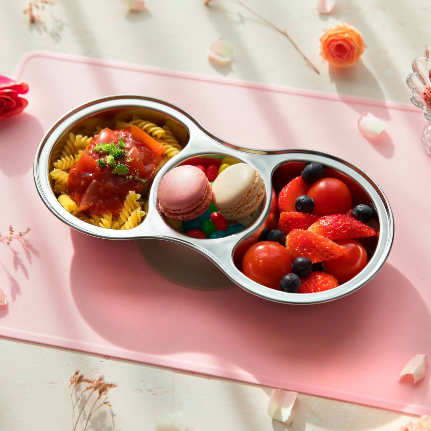 Grosmimi Stainless Steel Food Tray 3 Section