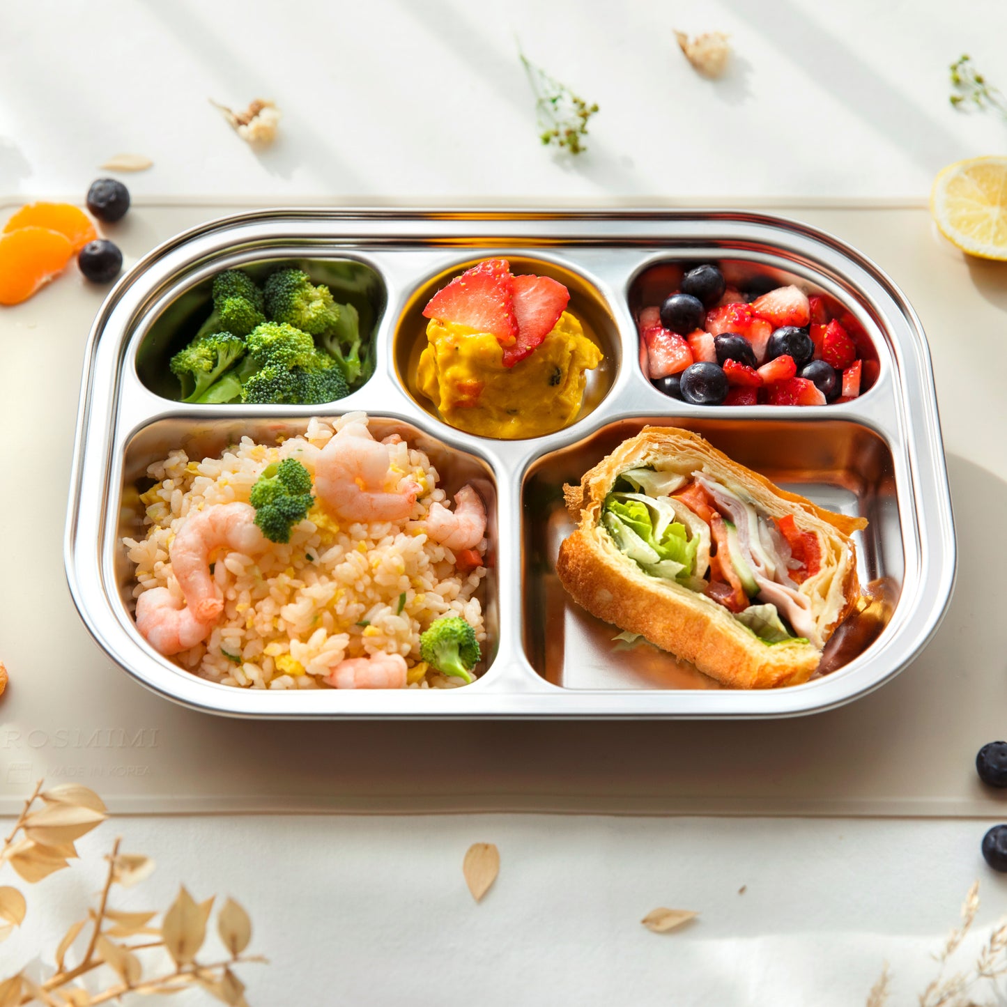 Grosmimi Stainless Steel Food Tray 5 Section