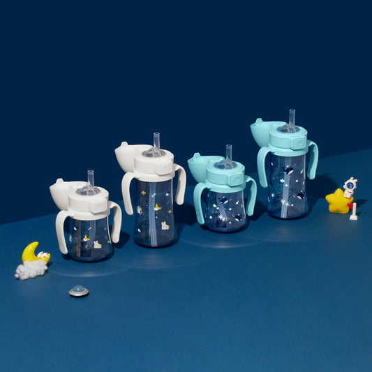 Grosmimi Dark PPSU Series Baby Whale and Bunny Verse Straw Cup (200ml)* Limited Edition*