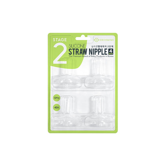 Grosmimi Replacement Straw Nipples 4 pcs Stage 2