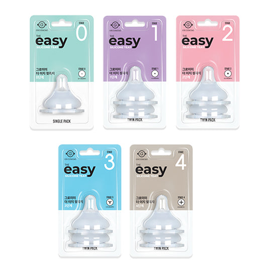 Grosmimi Replacement Teats – Stage 0 (Single Pack), Stage 1–4 (Twin Pack)