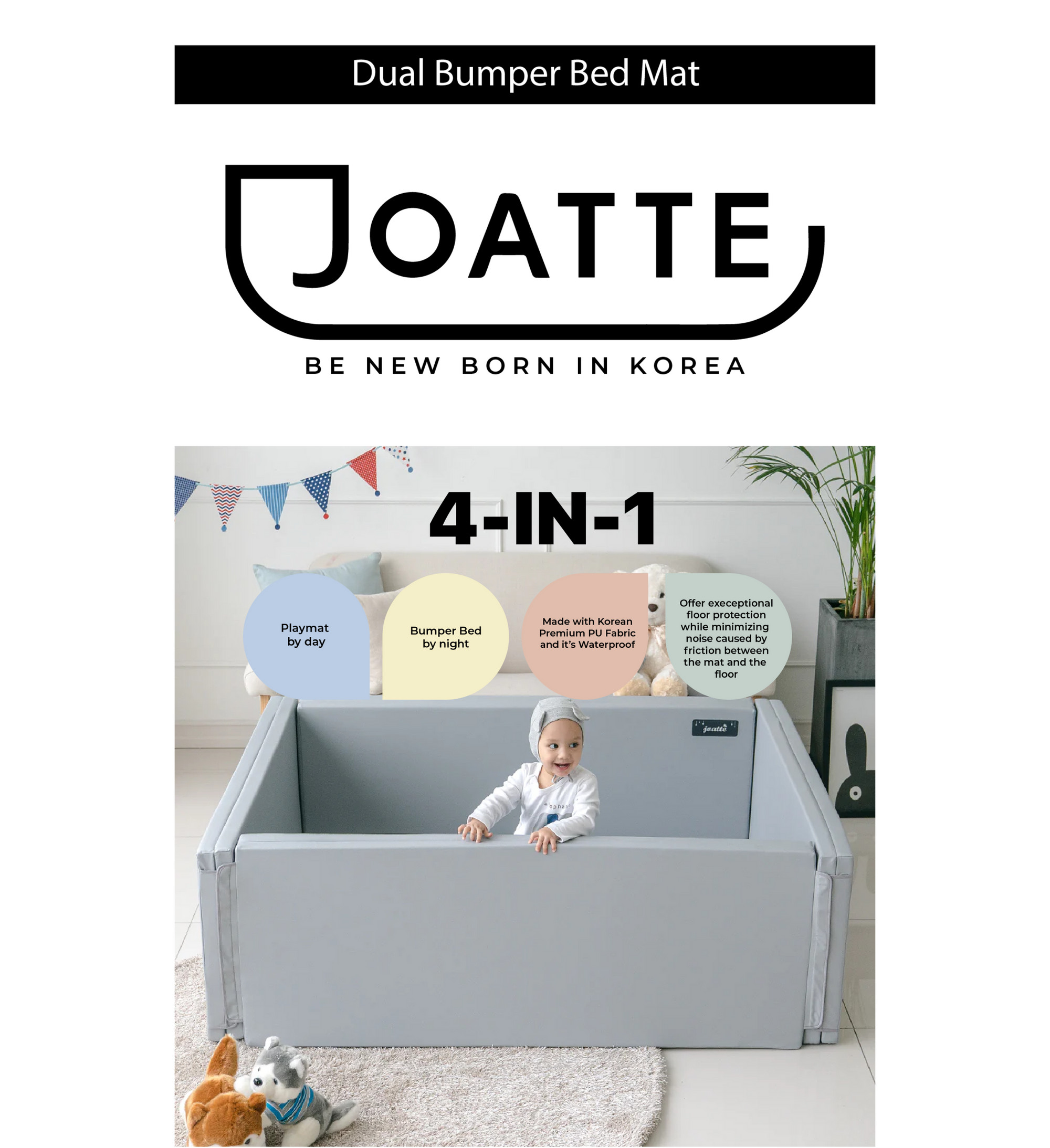JOATTE Dual Bumper Bed Mat Bume