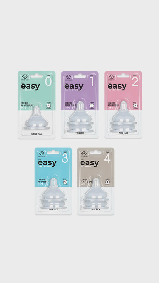 Grosmimi Easy Teat - Replacement Teat Stage 0 (Single Pack), Stage 1–4 (Twin Pack)